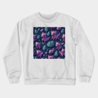 Pink Baby Dragons 3D embroidery pattern Crewneck Sweatshirt